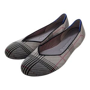 Rothy's Shoes Retired The Flat Grey‎ Glen Plaid 10.5 Comfort Casual Business